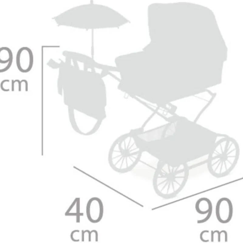 DECUEVAS Muñecas|Juegos Y Juguetes De Imitación-Carro de Muñecas Reborn Verona con Sombrilla