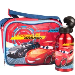 KIDS EUROSWAN Escolar-Cars Bolsa de Almuerzo con Cantimplora