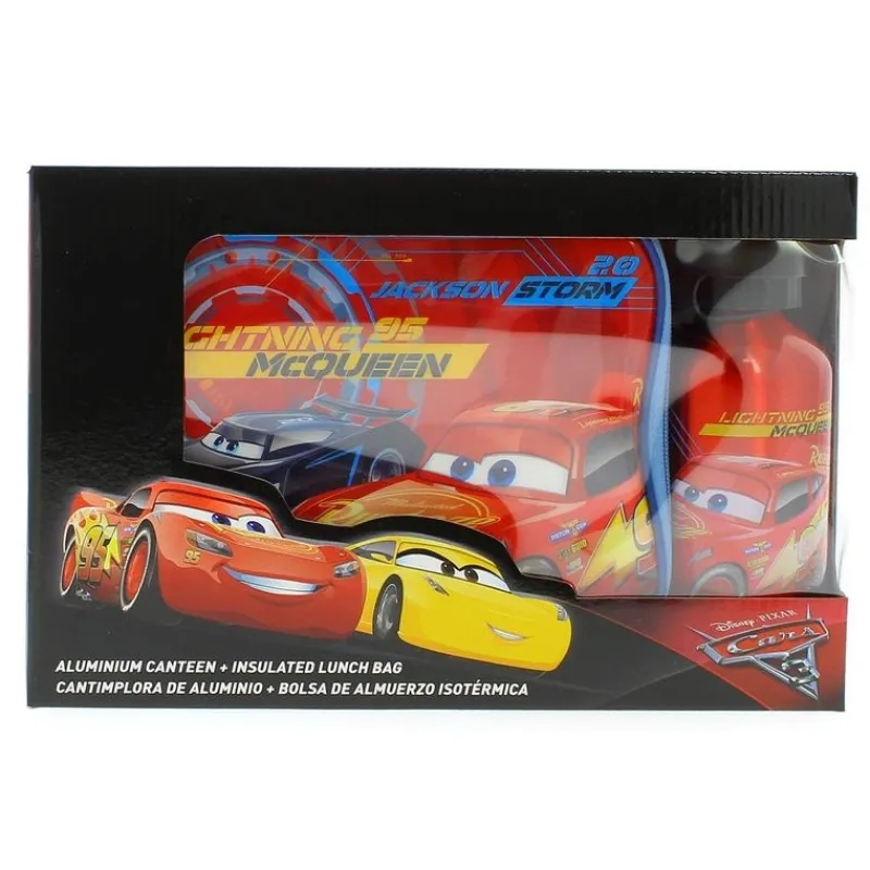 KIDS EUROSWAN Escolar-Cars Bolsa de Almuerzo con Cantimplora