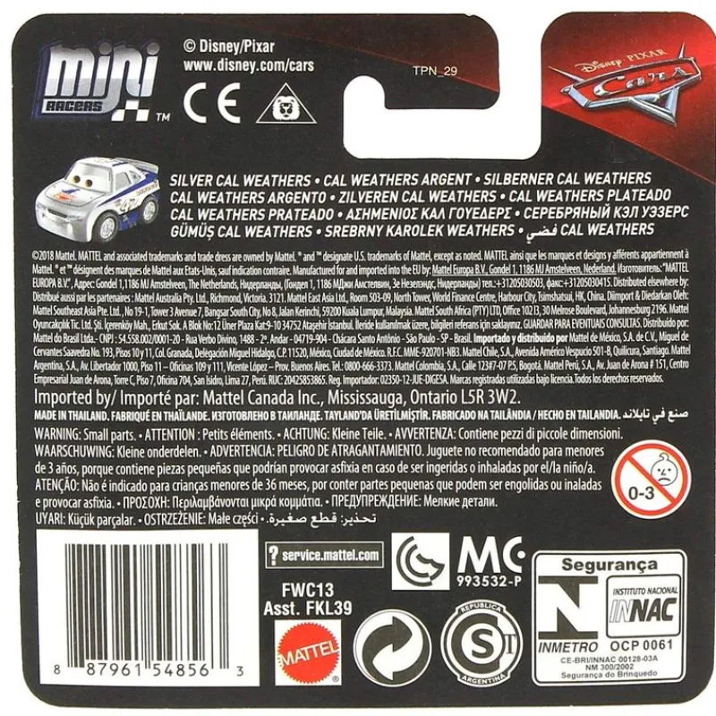MATTEL Vehículos, Trenes Y Parkings-Cars Mini Racers Cal Weathers Plateado