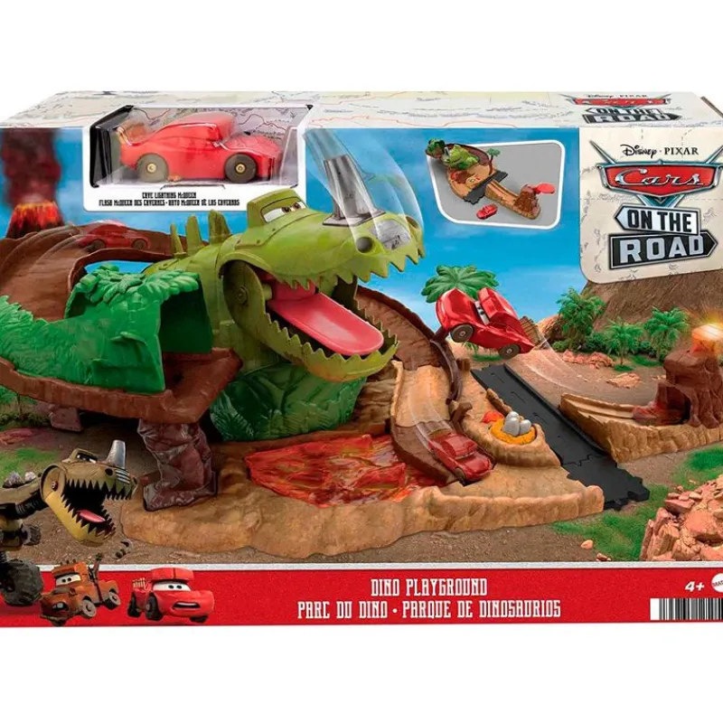 MATTEL Vehículos, Trenes Y Parkings-Cars on the Road Pista la Aventura del Dinosaurio
