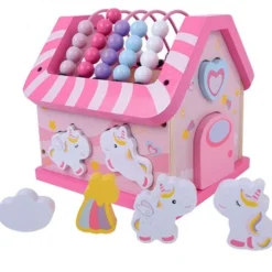 DRIM DISCOUNT Juegos De Madera-Casa de Madera Unicornio