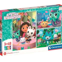 CLEMENTONI Puzzles Y Construcciones-Casa de Muñecas de Gabby Puzzle 3x48 Piezas