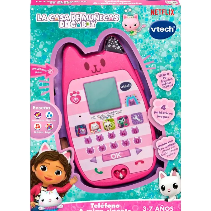VTECH Primera Infancia Y Preescolar|Electrónicos-Casa de Muñecas de Gabby Teléfono A-miau-cinante