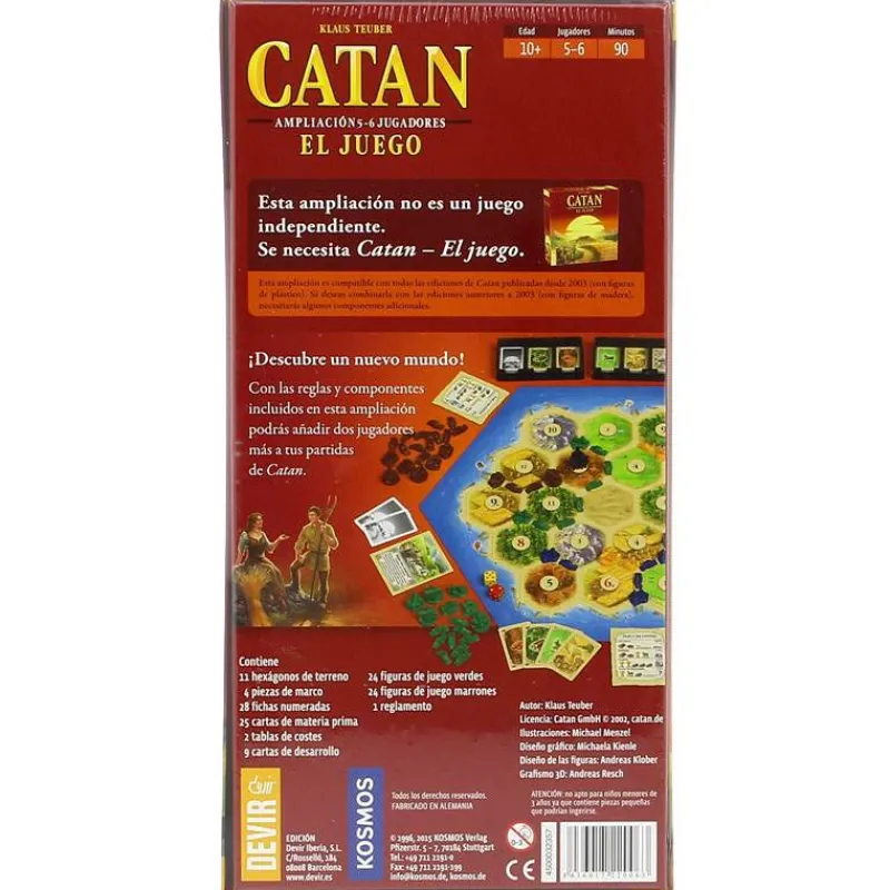 Catan Juego de Mesa Ampliación 5-6 Jugadores*DEVIR