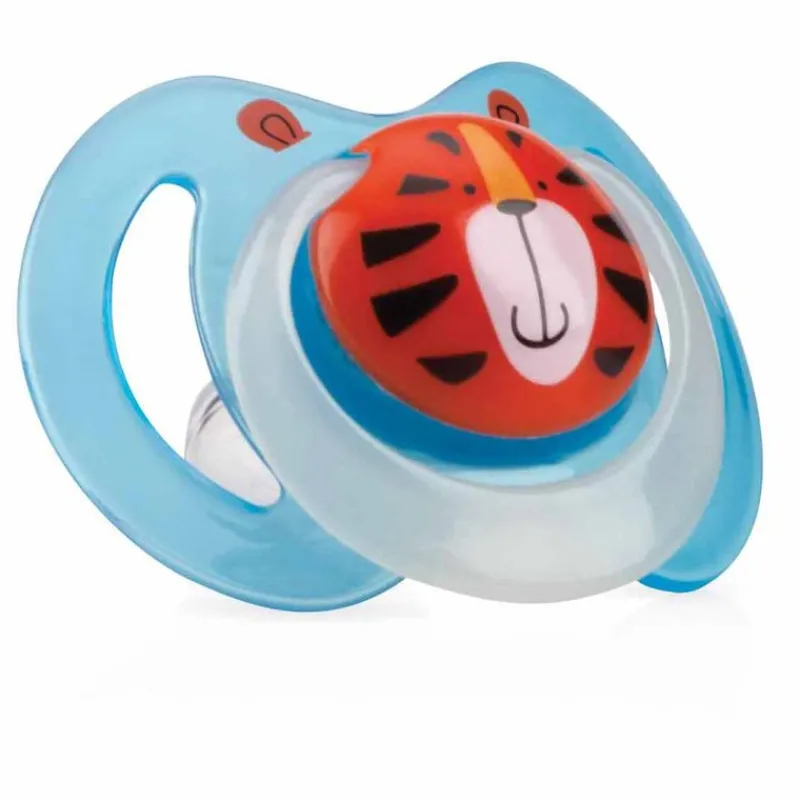 NUBY Chupetes Y Dentición-Chupete Animal Noche 0-6 Meses Tigre