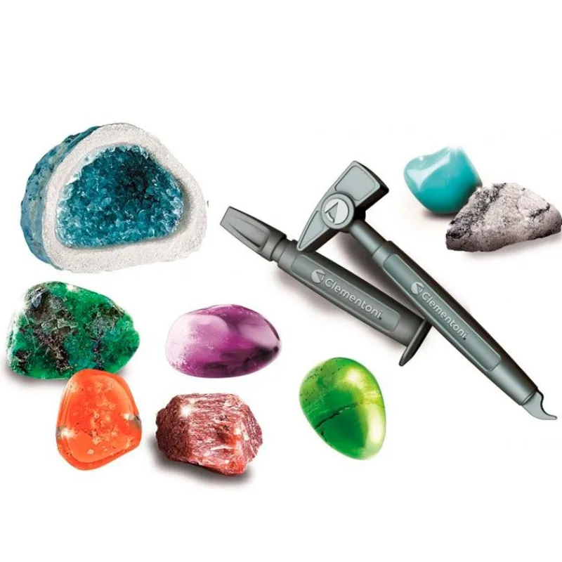 CLEMENTONI Juegos Y Juguetes Educativos-Ciencia y Juego Pack Minerales y Geodas