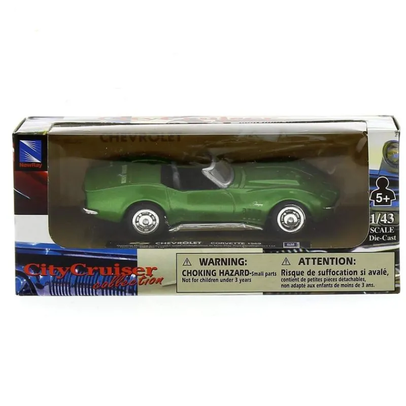 NEW RAY Coches Escala 1:32 Y 1:43-Coche Miniatura Chevrolet Corvette 1969 Escala 1:43