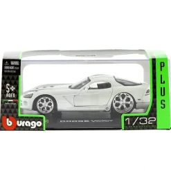 BURAGO Coches Escala 1:32 Y 1:43-Coche Miniatura Dodge Viper SRT Peana y caja Escala 1:32 Plus