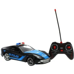 DRIM DISCOUNT Coches Radio Control (R/C)-Coche Policía Negro R/C a Escala 1:16