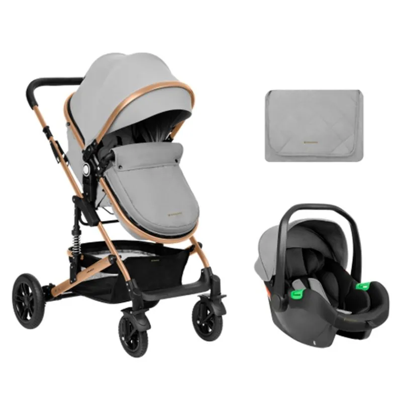 Cochecito 3 piezas Amaia Gris Claro*KIKKABOO Best