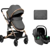 Cochecito 3 piezas Amaia Gris Oscuro*KIKKABOO Clearance