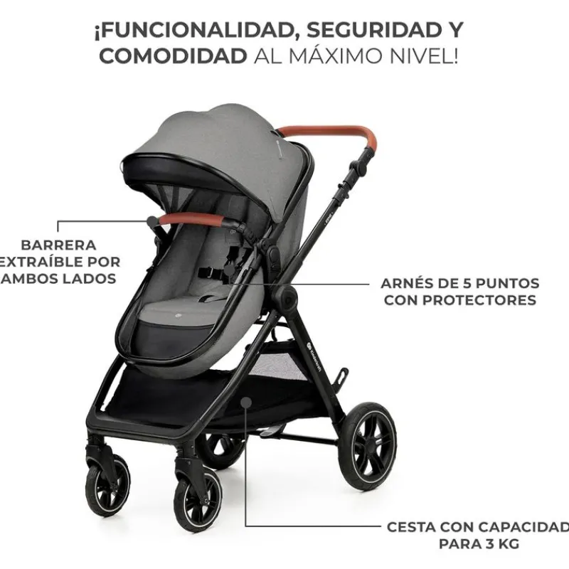 KINDERKRAFT Cochecitos De 3 Piezas-Cochecito 3 piezas Conver Esme Gris