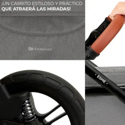 KINDERKRAFT Cochecitos De 3 Piezas-Cochecito 3 piezas Conver Esme Gris