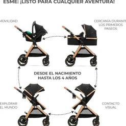 Cochecito 3 piezas Conver Esme Black*KINDERKRAFT Outlet