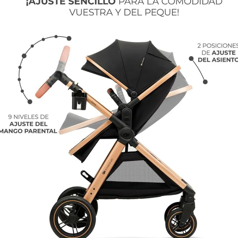 Cochecito 3 piezas Conver Esme Black*KINDERKRAFT Outlet