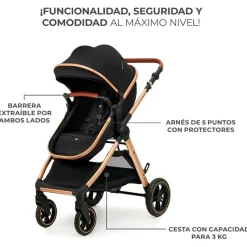 Cochecito 3 piezas Conver Esme Black*KINDERKRAFT Outlet