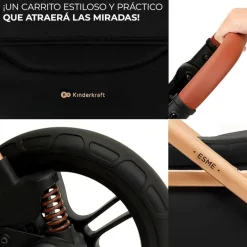 Cochecito 3 piezas Conver Esme Black*KINDERKRAFT Outlet