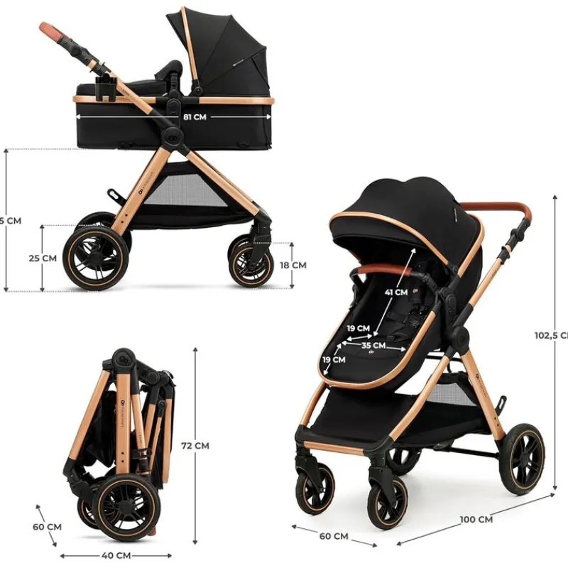 Cochecito 3 piezas Conver Esme Black*KINDERKRAFT Outlet