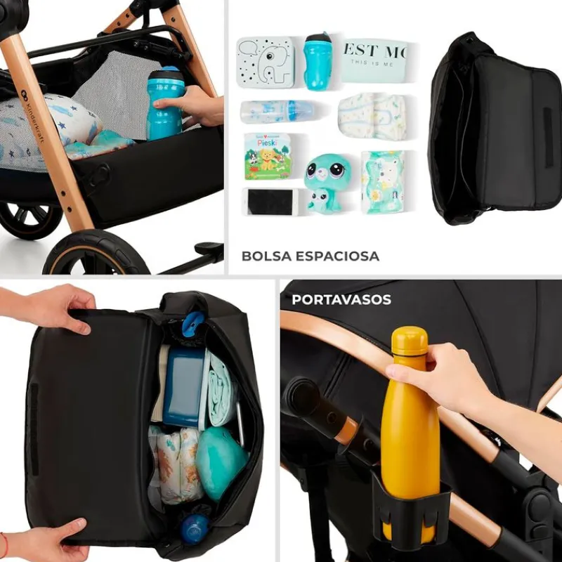 Cochecito 3 piezas Conver Esme Black*KINDERKRAFT Outlet
