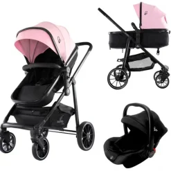 Cochecito 3 piezas Dubai 2 Rosa*ASALVO Discount