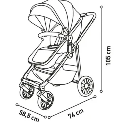 Cochecito 3 piezas Dubai 2 Rosa*ASALVO Discount