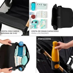 KINDERKRAFT Cochecitos De 3 Piezas-Cochecito 3 piezas Moov 2 Black