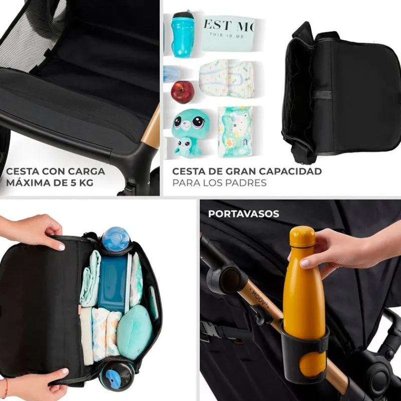 KINDERKRAFT Cochecitos De 3 Piezas-Cochecito 3 piezas Moov 2 Black