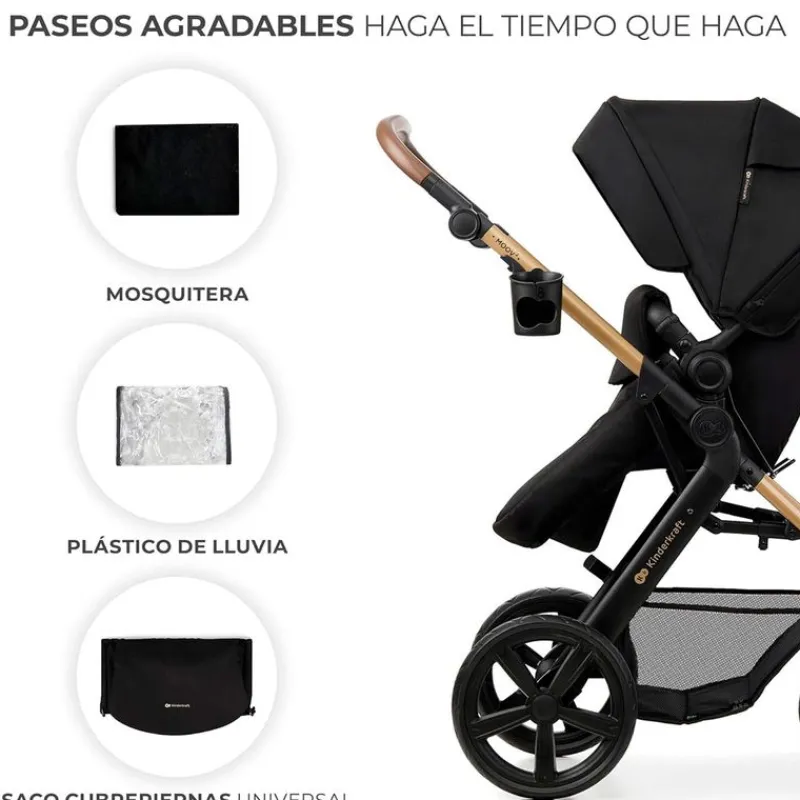 KINDERKRAFT Cochecitos De 3 Piezas-Cochecito 3 piezas Moov 2 Black