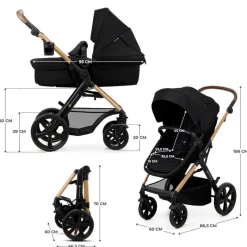 KINDERKRAFT Cochecitos De 3 Piezas-Cochecito 3 piezas Moov 2 Black