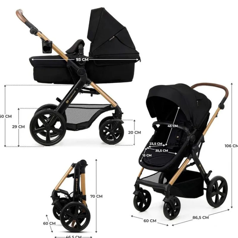 KINDERKRAFT Cochecitos De 3 Piezas-Cochecito 3 piezas Moov 2 Black