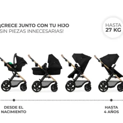 KINDERKRAFT Cochecitos De 3 Piezas-Cochecito 3 piezas Moov 2 Black