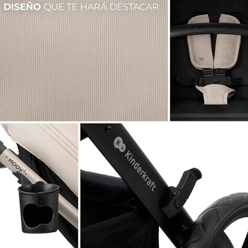 KINDERKRAFT Cochecitos De 3 Piezas-Cochecito 3 piezas Moov 2 Grey