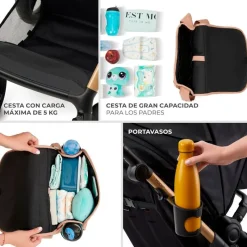 KINDERKRAFT Cochecitos De 3 Piezas-Cochecito 3 piezas Moov 2 Nude