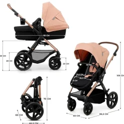 KINDERKRAFT Cochecitos De 3 Piezas-Cochecito 3 piezas Moov 2 Nude