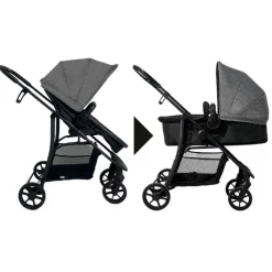ASALVO Cochecitos De 3 Piezas-Cochecito 3 piezas Porto Antracita