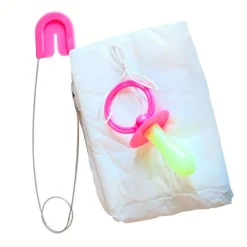 DRIM DISCOUNT Disfraces Y Complementos|Disfraces Y Complementos-Conjunto Carnaval Pañal Gigante con Imperdible y Chupete Rosa