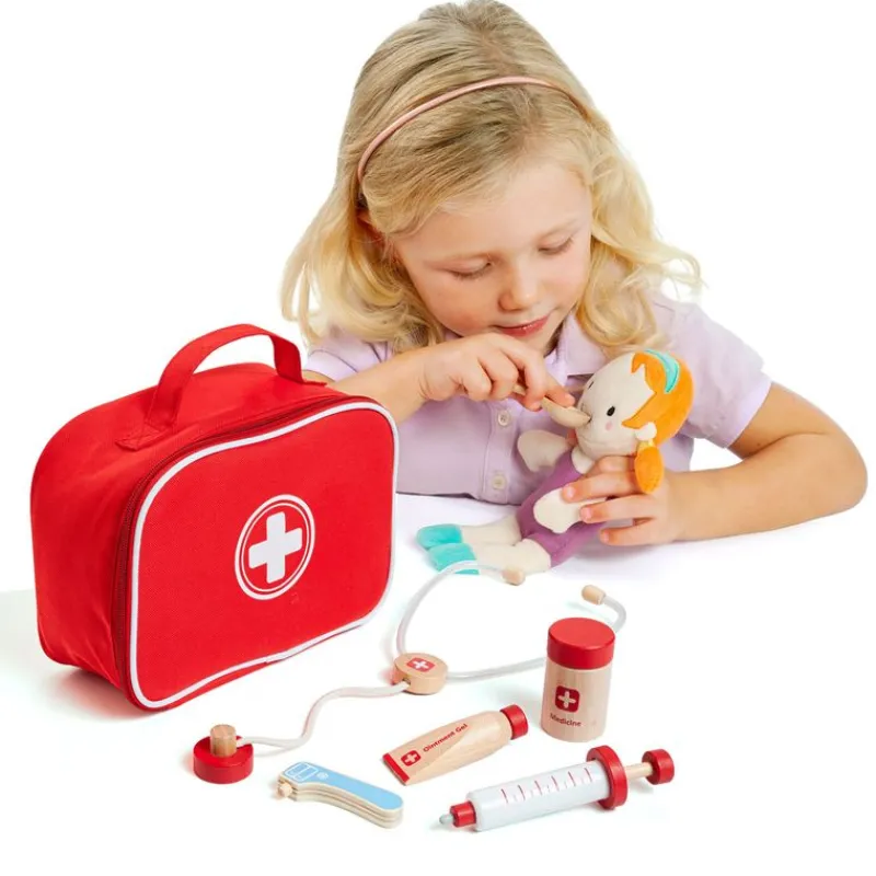 MOLTO Juegos De Madera|Juegos Y Juguetes De Imitación-Conjunto de Doctor de Madera