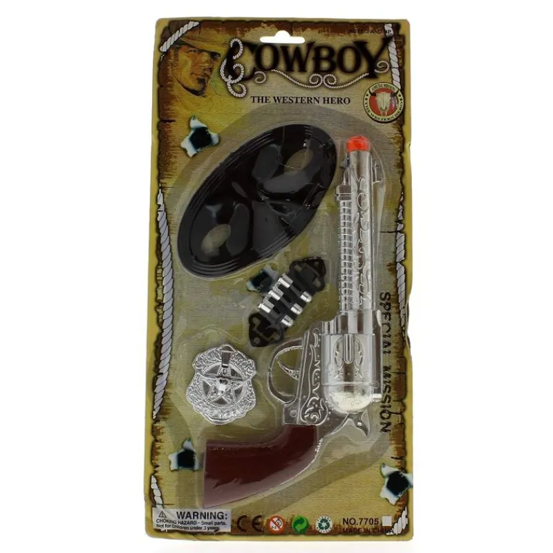 DRIM DISCOUNT Disfraces Y Complementos|Disfraces Y Complementos-Conjunto del Oeste Pistola con Antifaz