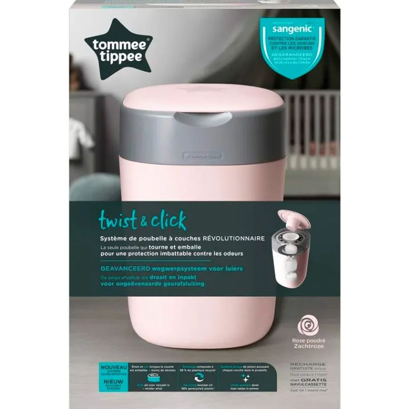 TOMMEE TIPPEE Accesorios Y Complementos De Baño-Contenedor de pañales Sangenic Twist & Click Rosa