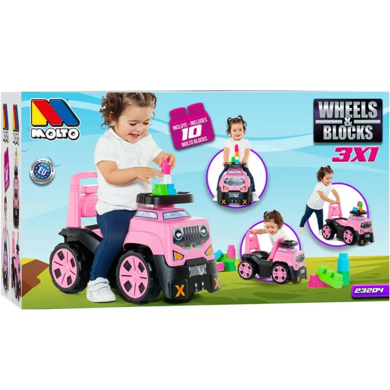 MOLTO Bicicletas, Correpasillos Y Triciclos-Correpasillos Suv 3 en 1 Rosa