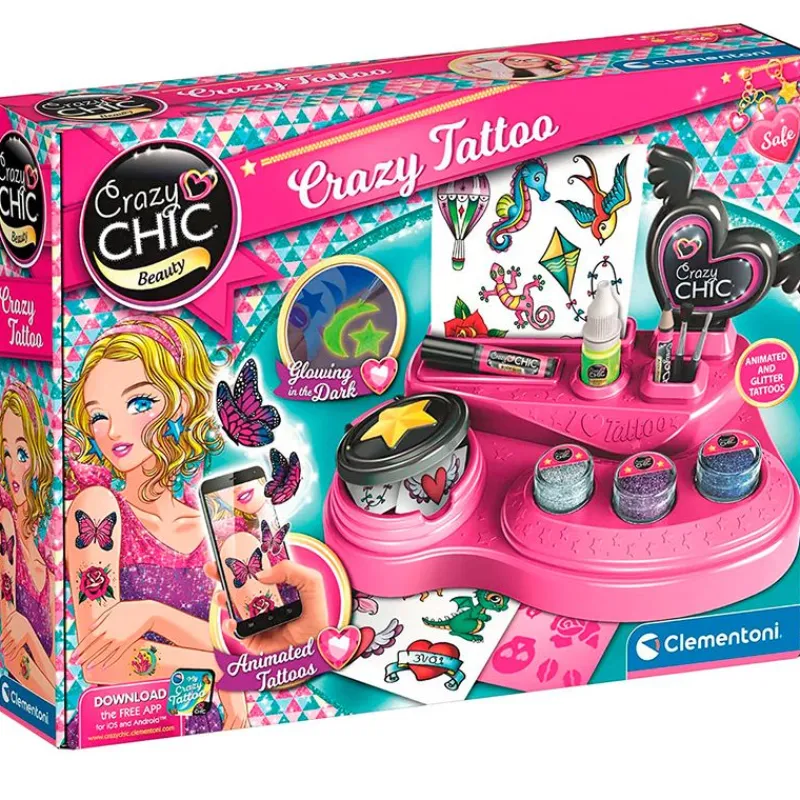 CLEMENTONI Juegos Y Juguetes De Imitación-Crazy Chic Crazy Tattoo Estación Tatuajes
