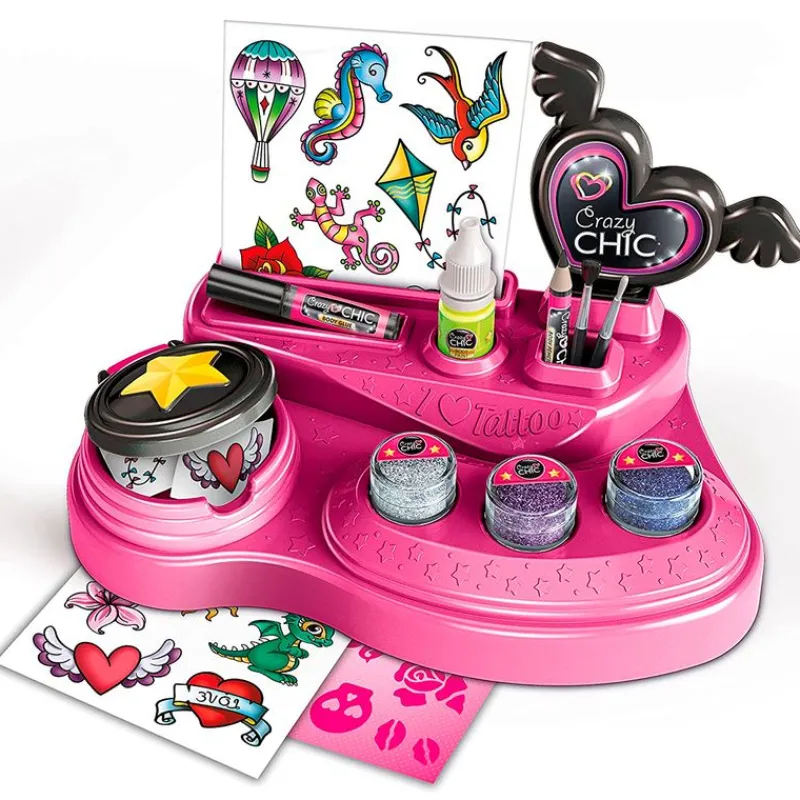 CLEMENTONI Juegos Y Juguetes De Imitación-Crazy Chic Crazy Tattoo Estación Tatuajes