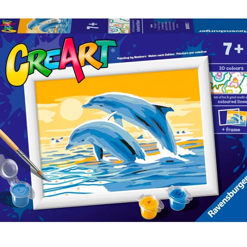RAVENSBURGER Manualidades-CreArt Pintar x Números Delfines