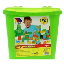 MOLTO Primera Infancia Y Preescolar|Puzzles Y Construcciones-Cubeta con Bloques 90 pzs