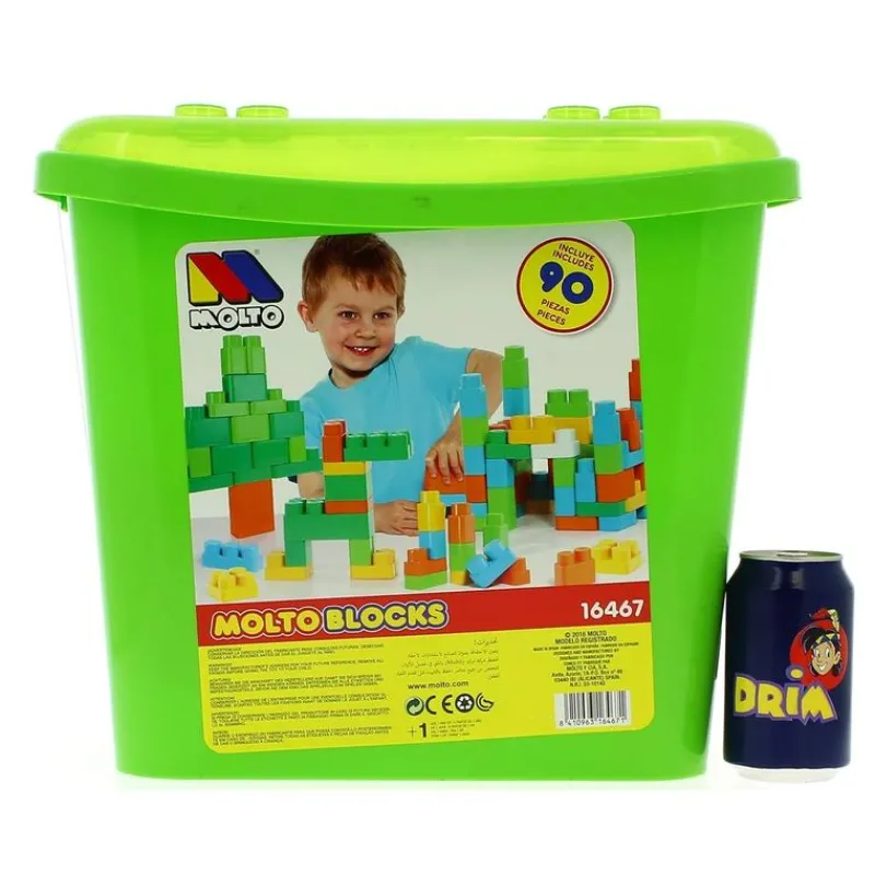 MOLTO Primera Infancia Y Preescolar|Puzzles Y Construcciones-Cubeta con Bloques 90 pzs