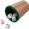 CAYRO Juegos De Mesa-Cubilete Cuero Forrado Con Dados Póker
