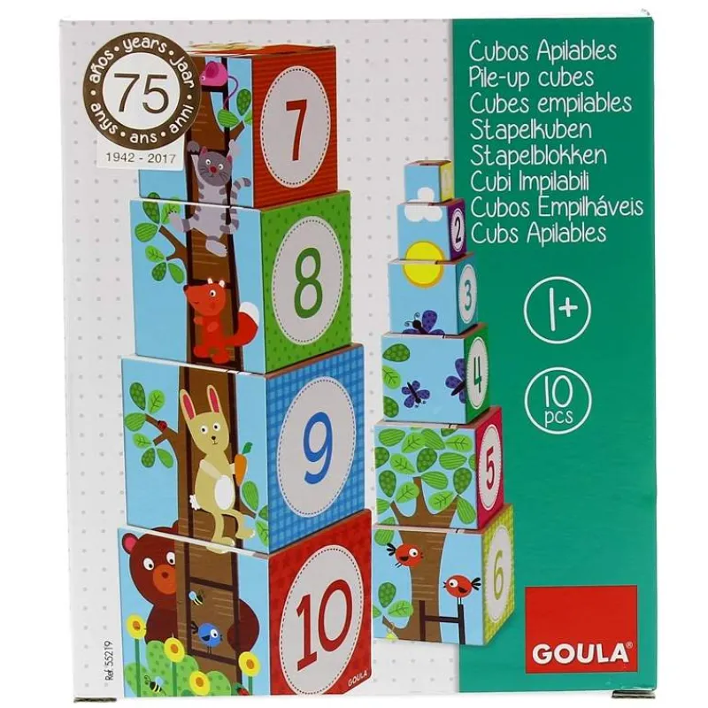 GOULA Primera Infancia Y Preescolar|Puzzles Y Construcciones-Cubos Apilables Bosque