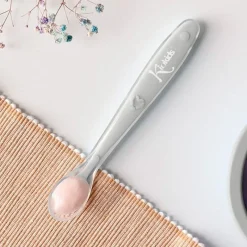 KIOKIDS Vajillas Infantiles-Cuchara blanda silicona Gris