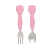 MARCUS&MARCUS Vajillas Infantiles-Cuchara y tenedor Inox Pig Rosa